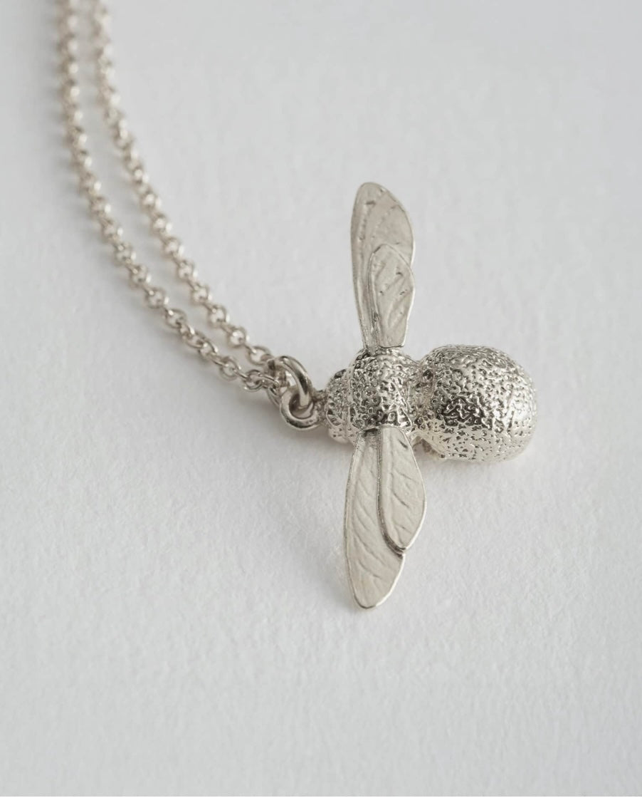 Alex Monroe Baby Bee Necklace Silver Plate