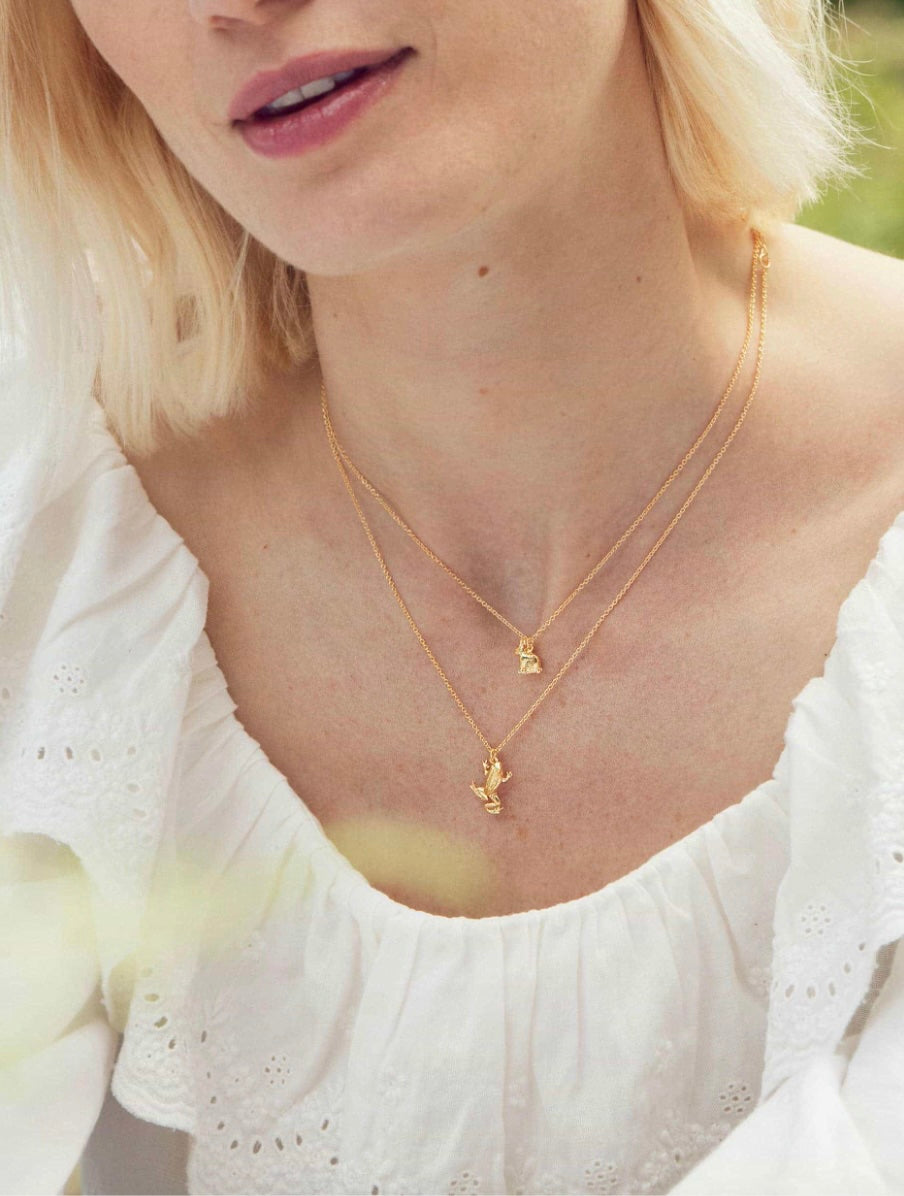 Alex Monroe Frog Necklace Gold Plate