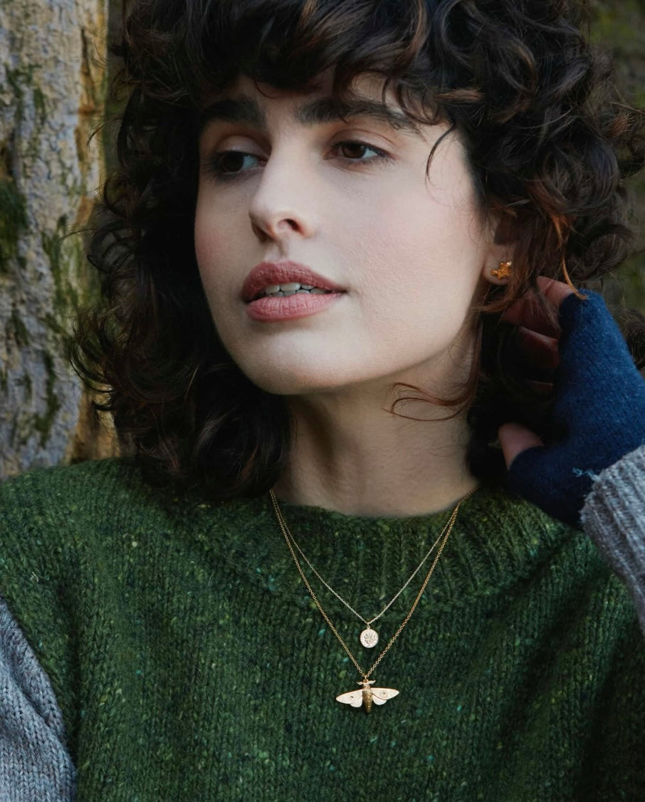 Alex Monroe Moth Necklace Silver Plate